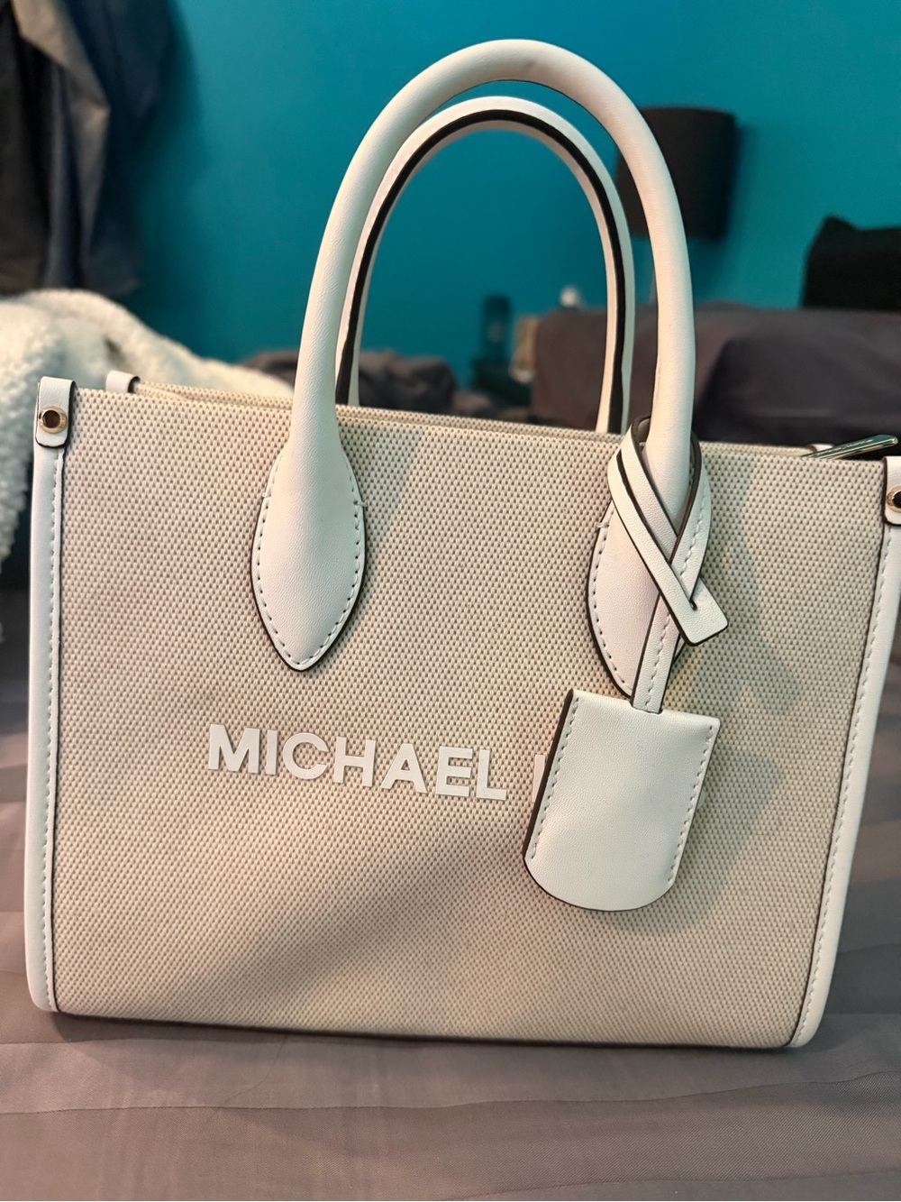 Michael Kors Cream Satchel with Top Handles